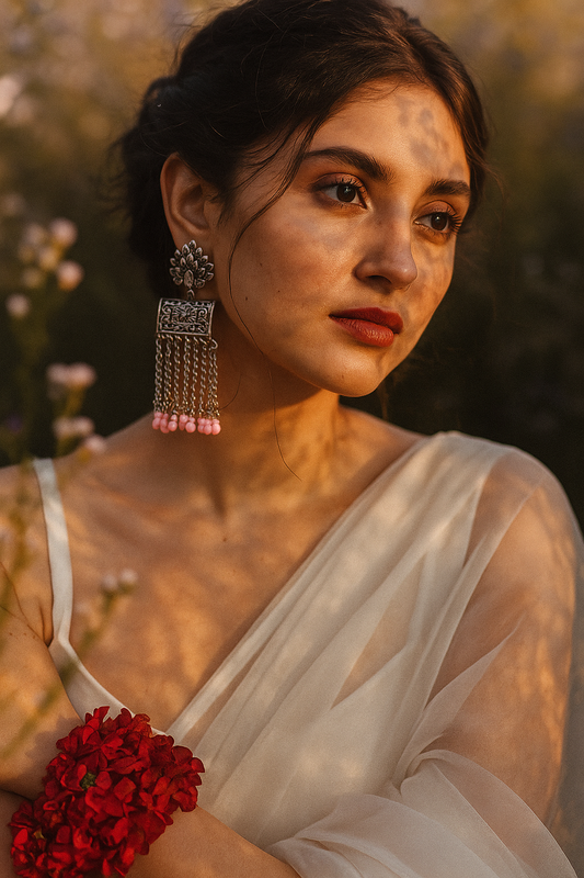 Warq Jhumkay - Pink Silver