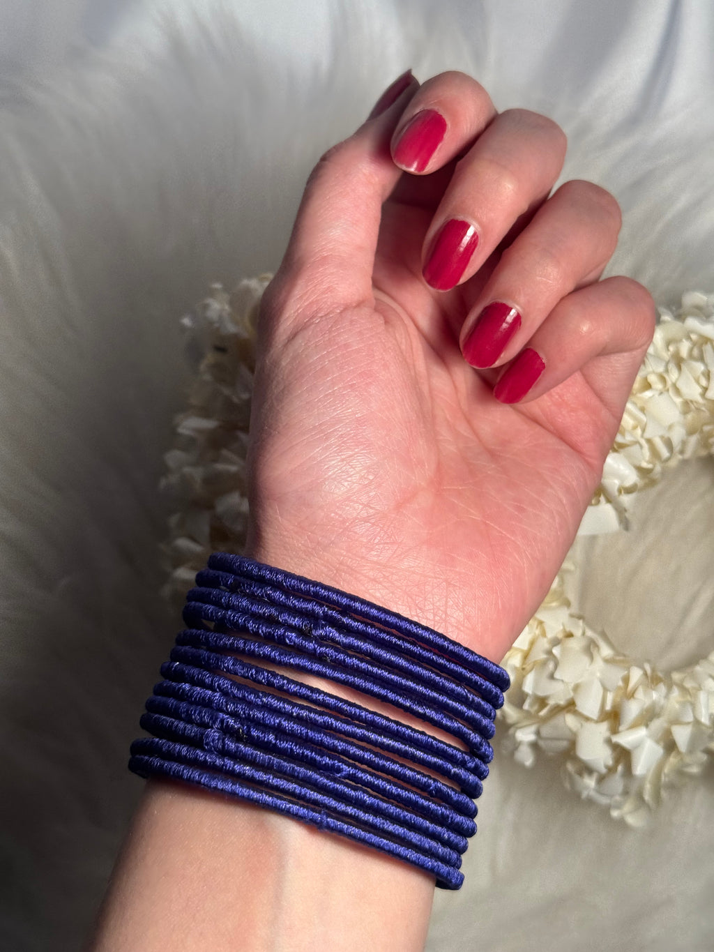 thread bangles navy blue