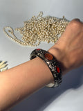 Silver Cuff (bracelet) - Maroon