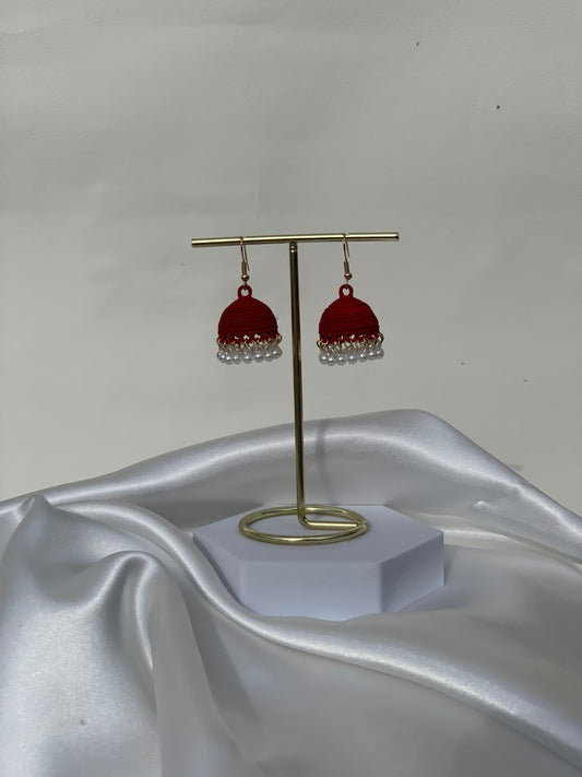 Nehal - mini jhumki Red.