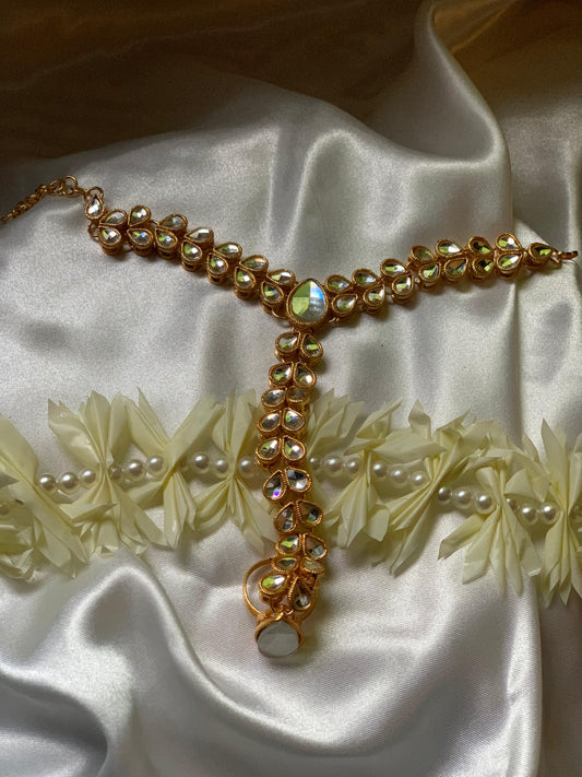 BD-22 Kundan Angla - Gold (White)