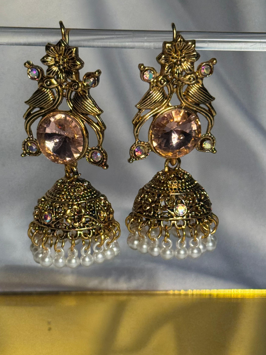 Kashimiri Earrings - Gold Peach