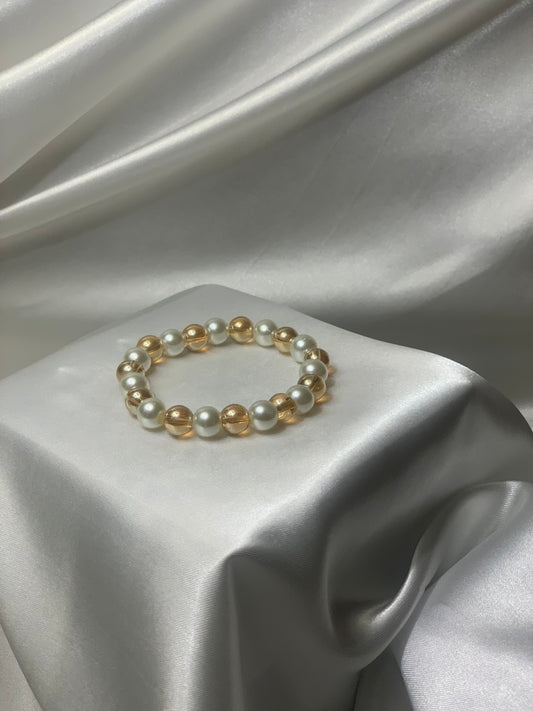 Pearl bracelet - White and gold