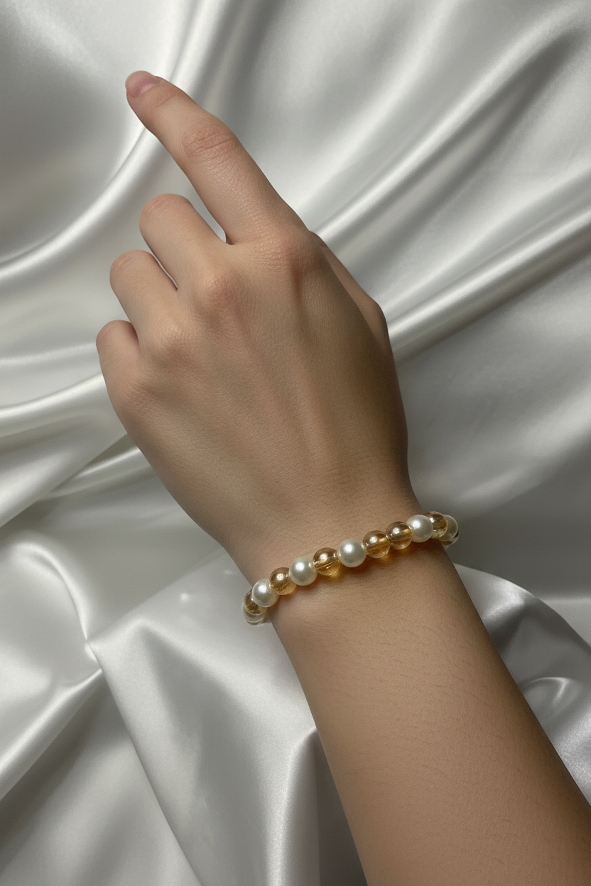 Pearl bracelet - White and gold