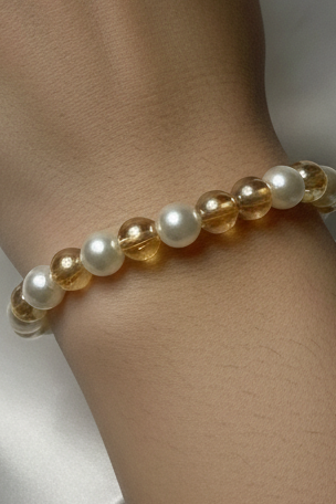 Pearl bracelet - White and gold