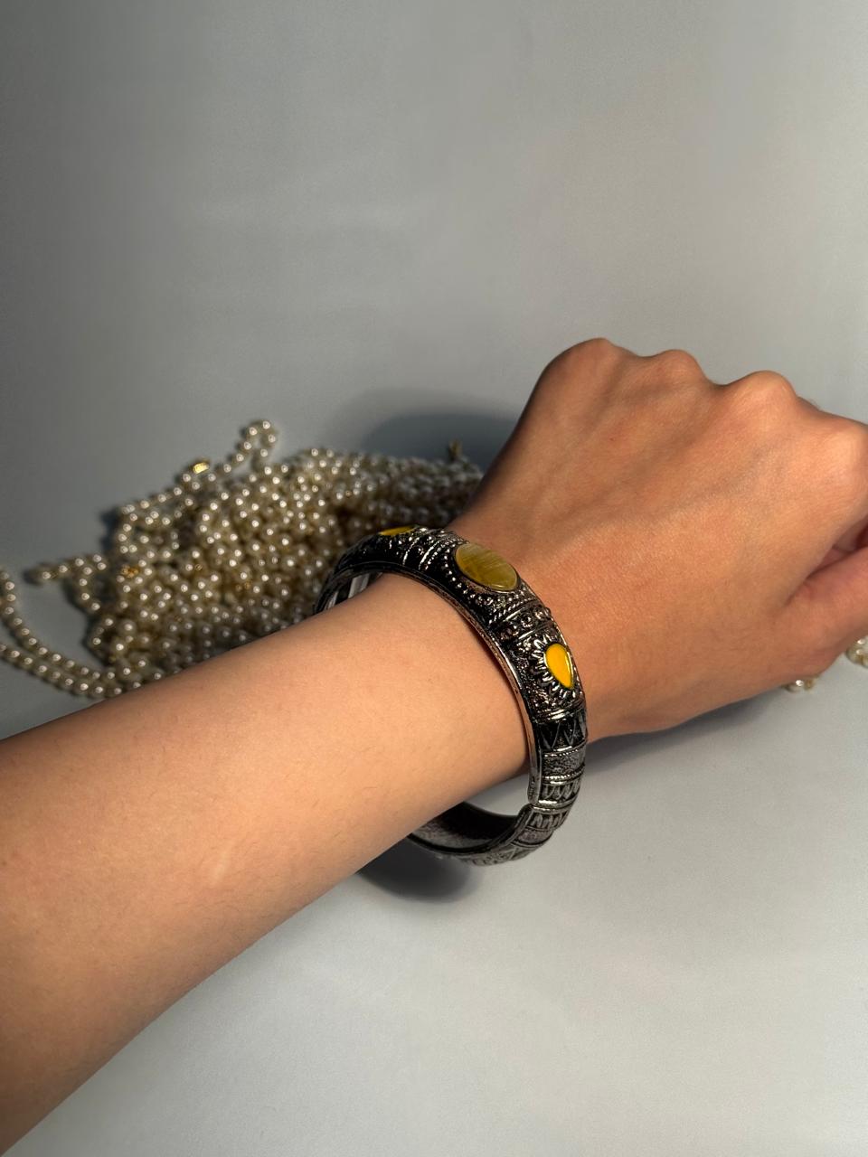 Silver Cuff (bracelet) - Yellow