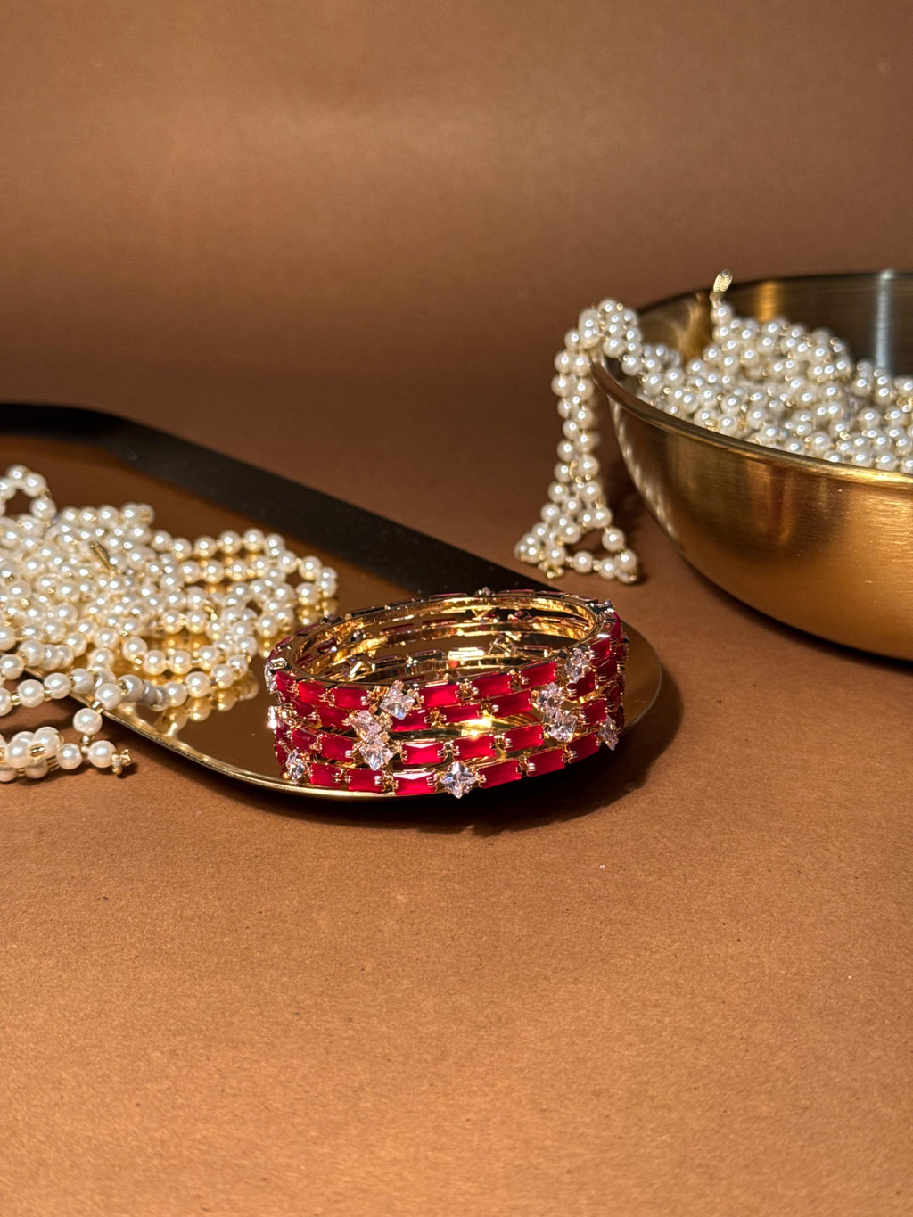 Noor bangles Gold - Red (kids collection)