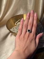 Circle Ring Silver - Black