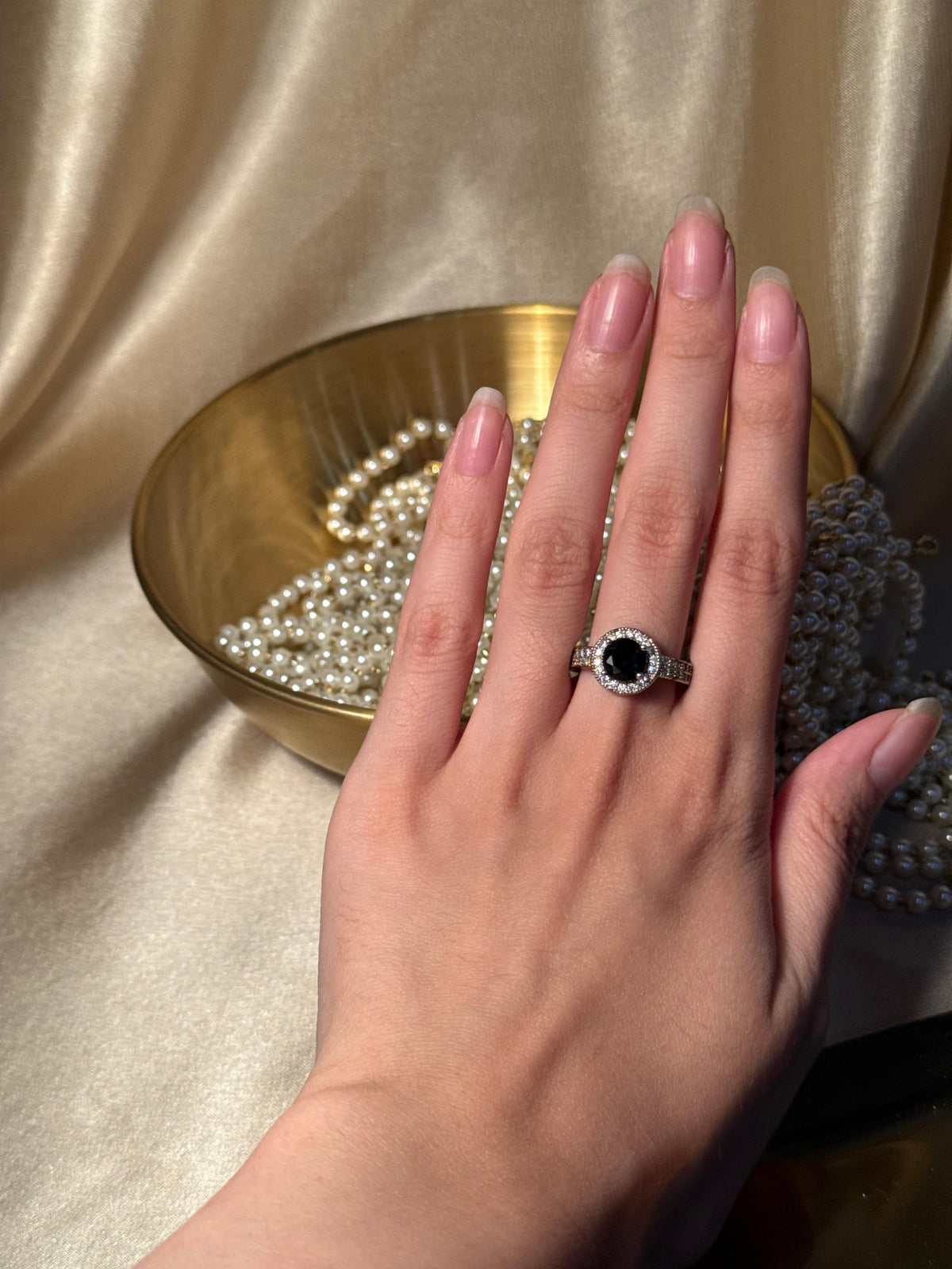 Circle Ring Silver - Black