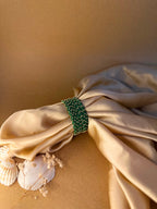 Dotted bangle 12 pcs - dark green