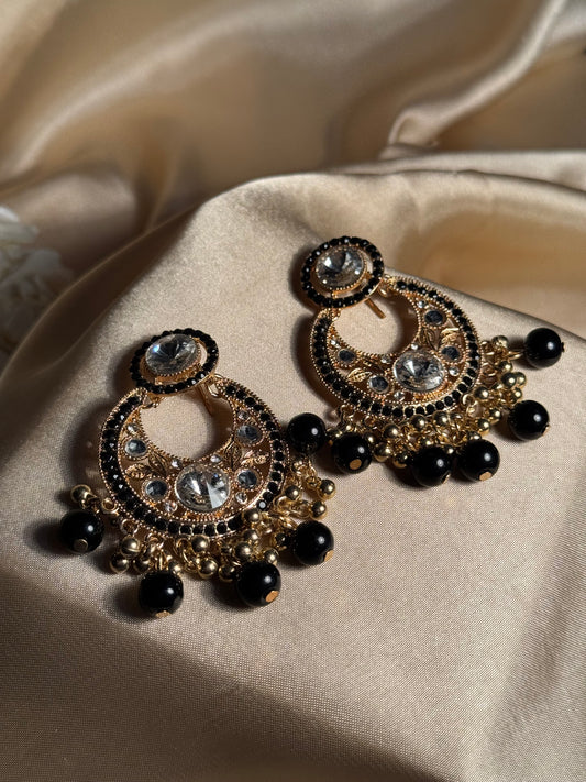 Sultana chandbali khass collection-gold and black