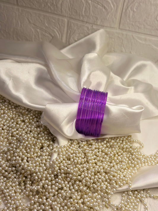 Glass bangles - Purple - 12