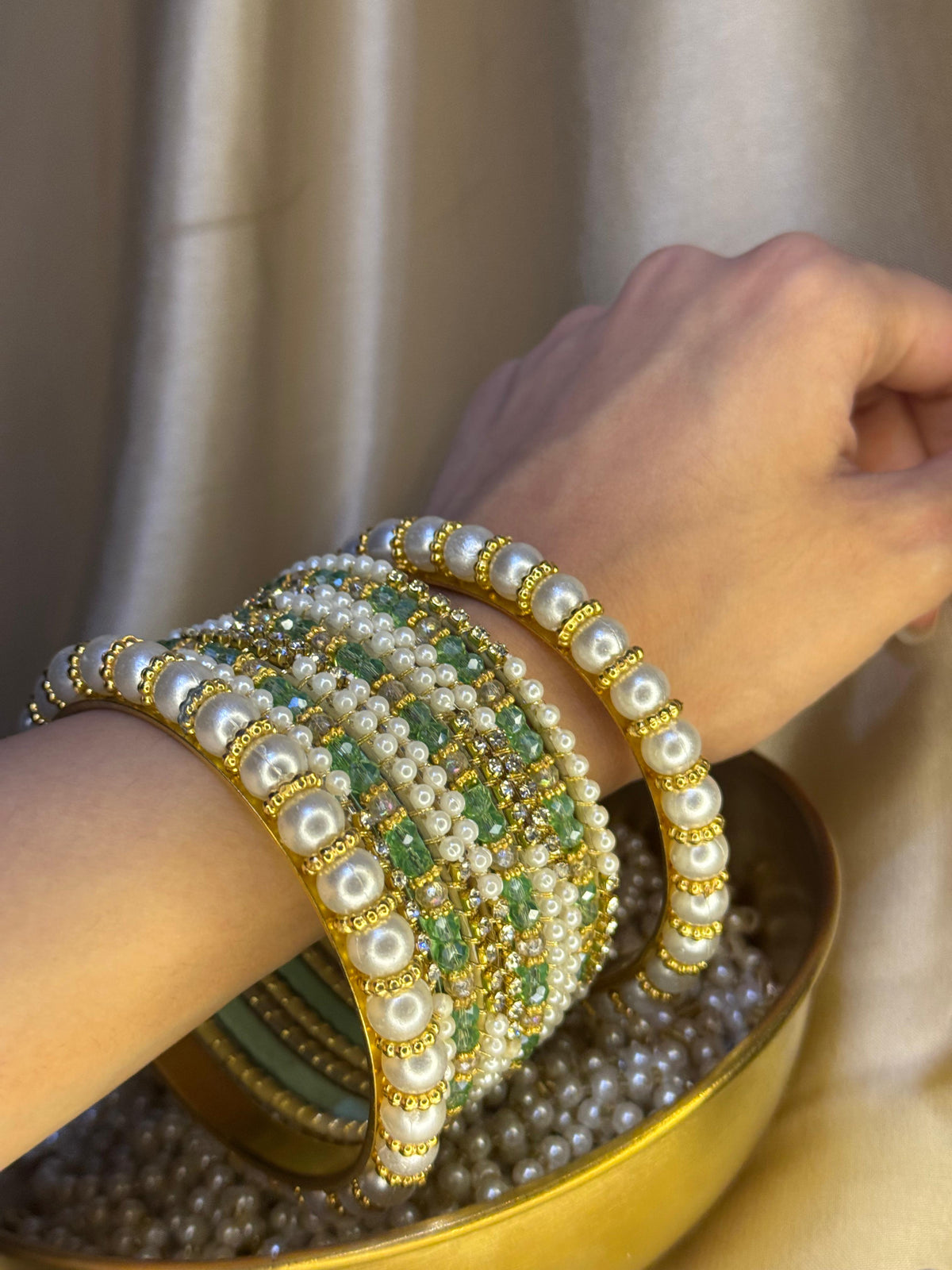 Moti Rani bangles - Green (sage)