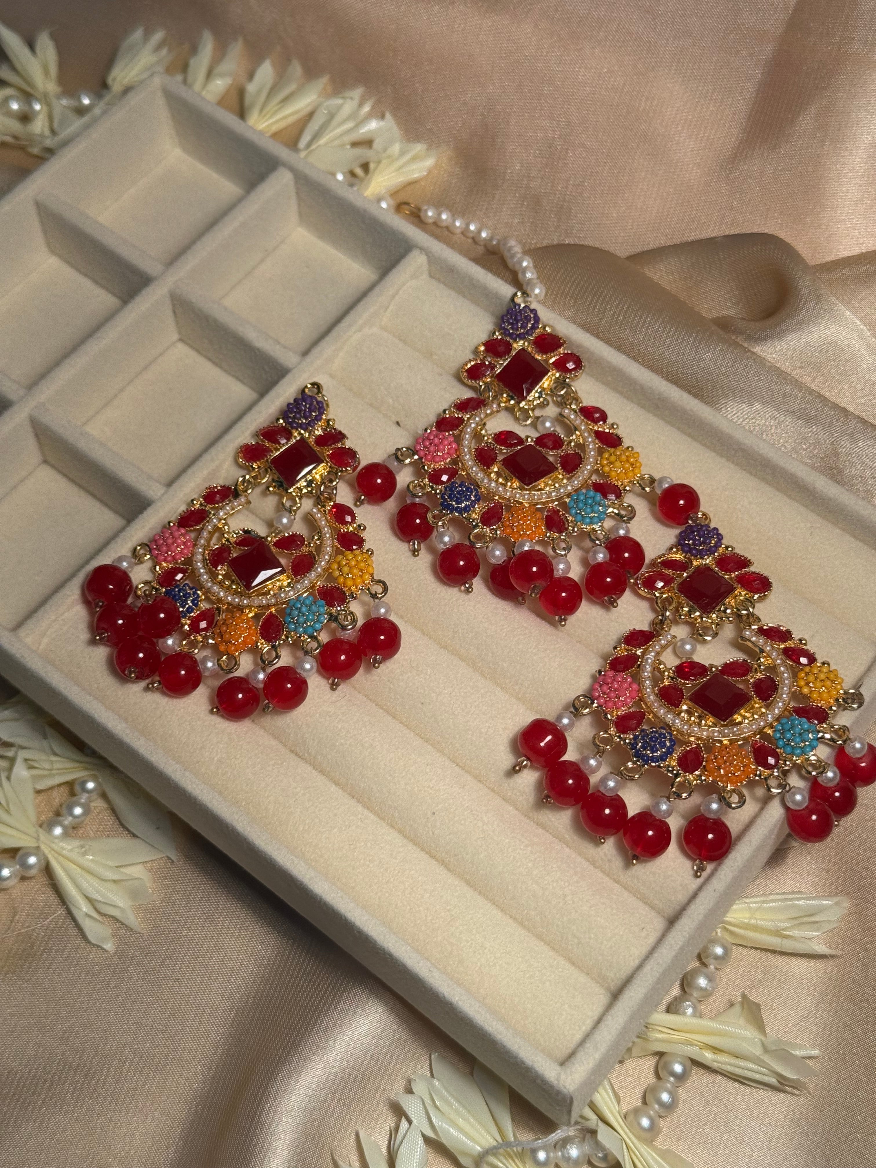 Aimen Bindiya Set - maroon