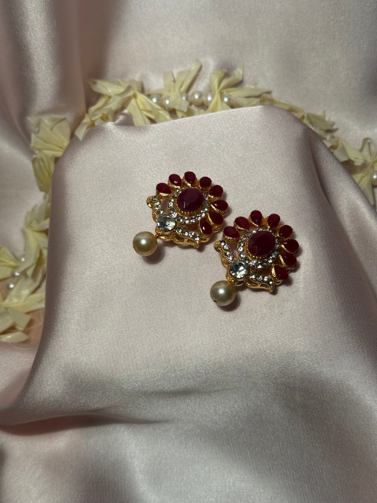 Mehrani earrings - maroon - rozana collection