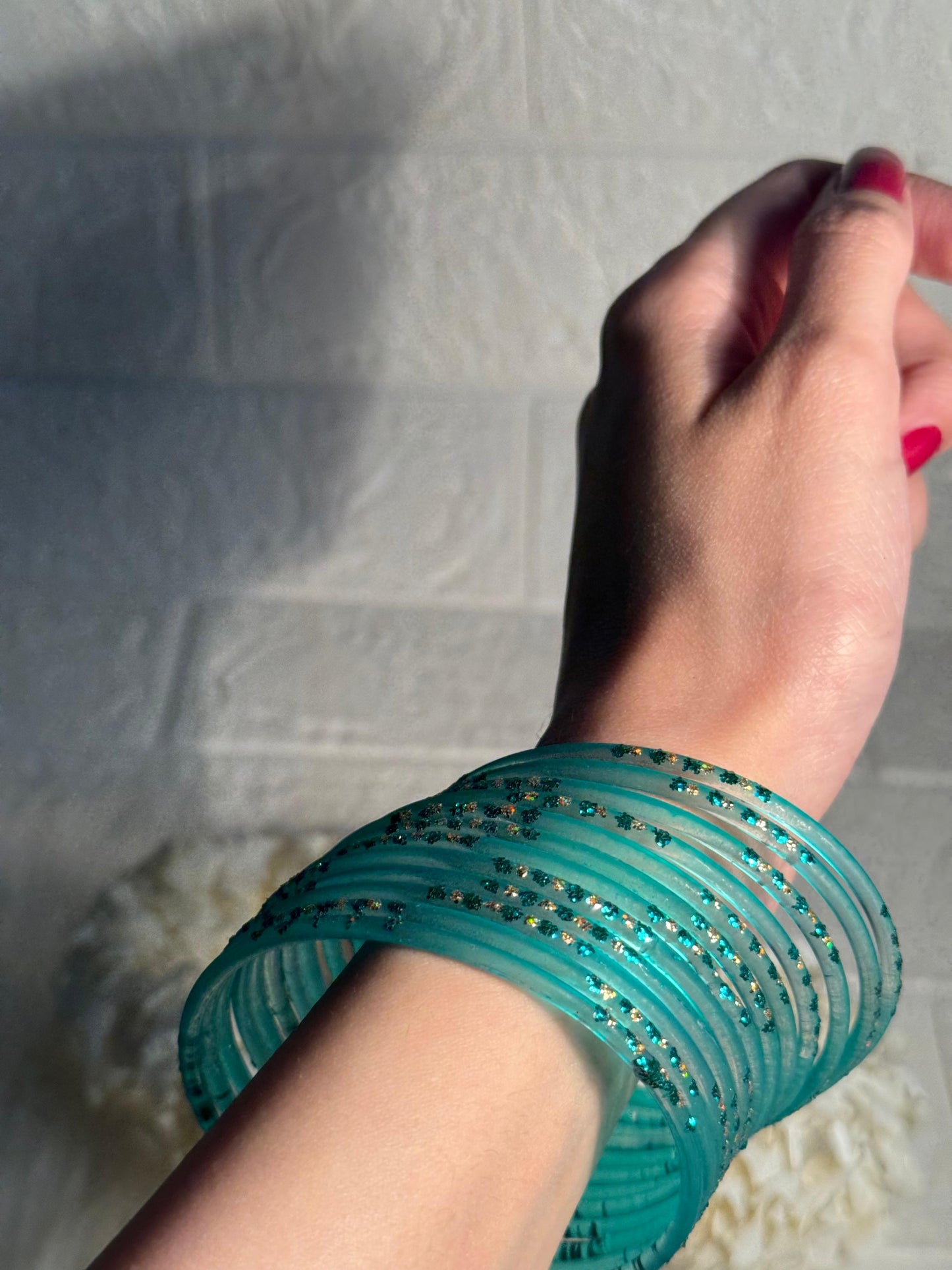 Raindrop bangle (5) - turquoise