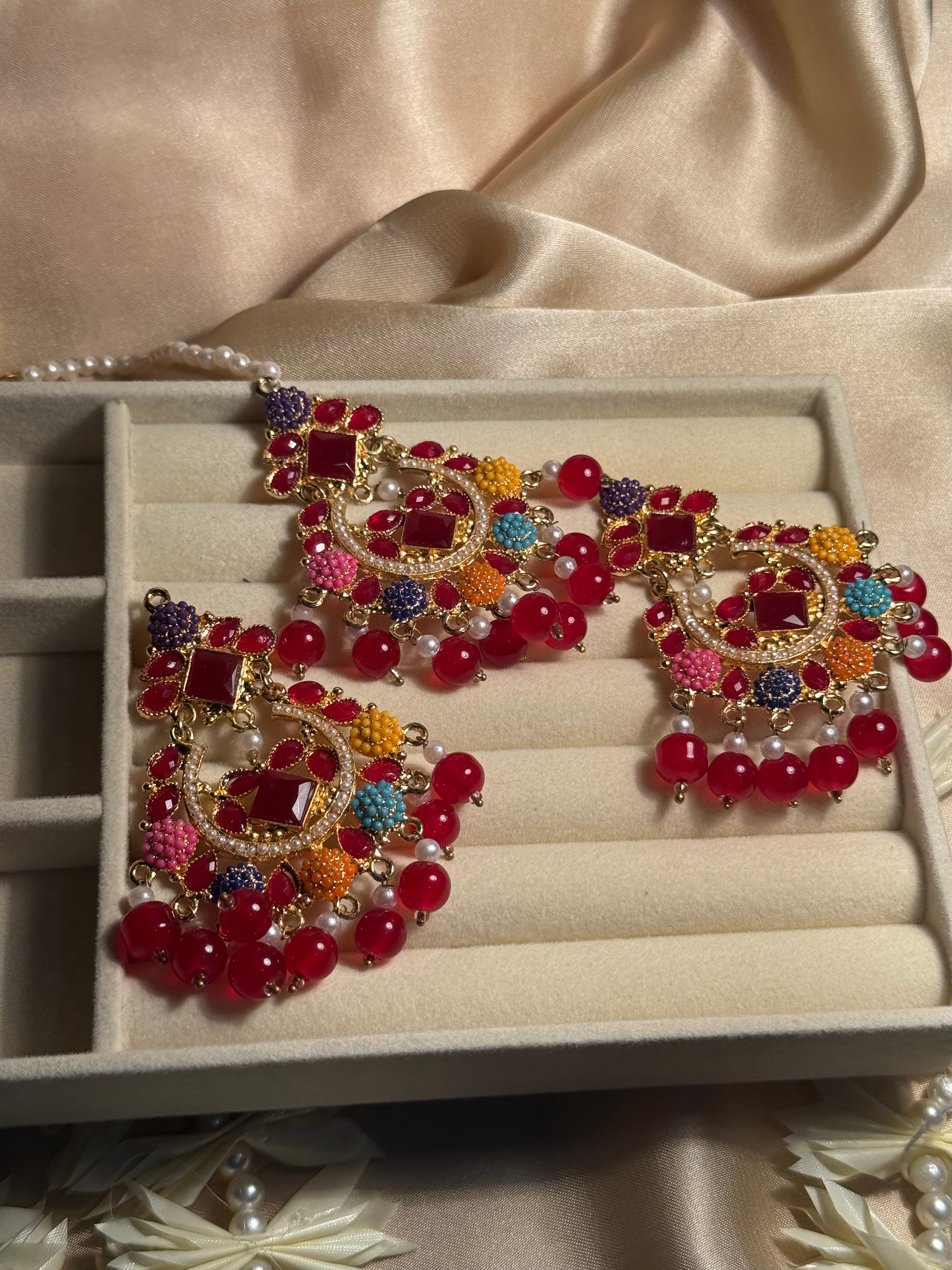 Aimen Bindiya Set - maroon