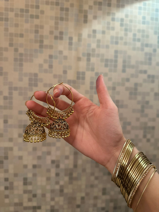 Bahar Bano Bali - Antique Gold with copper beads m