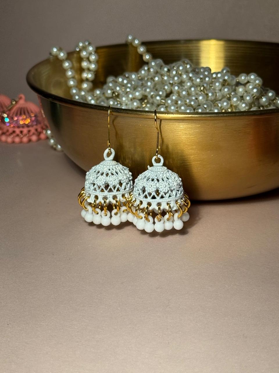 Ruhi jhumki - White