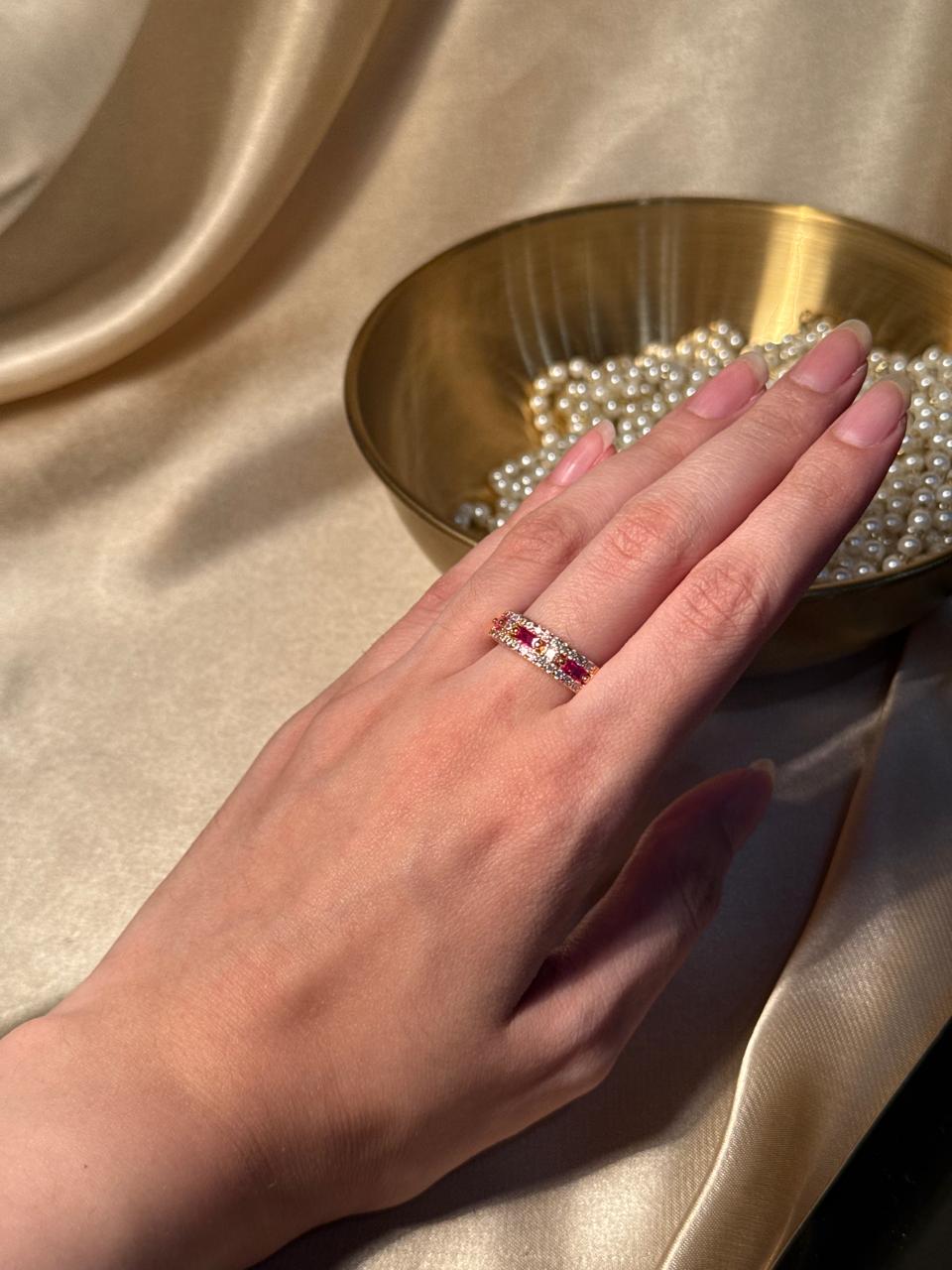 Zara Ring Gold - Pink - 1