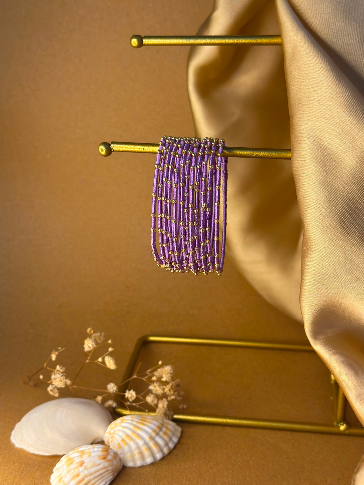Dotted bangle 12 pcs - light purple