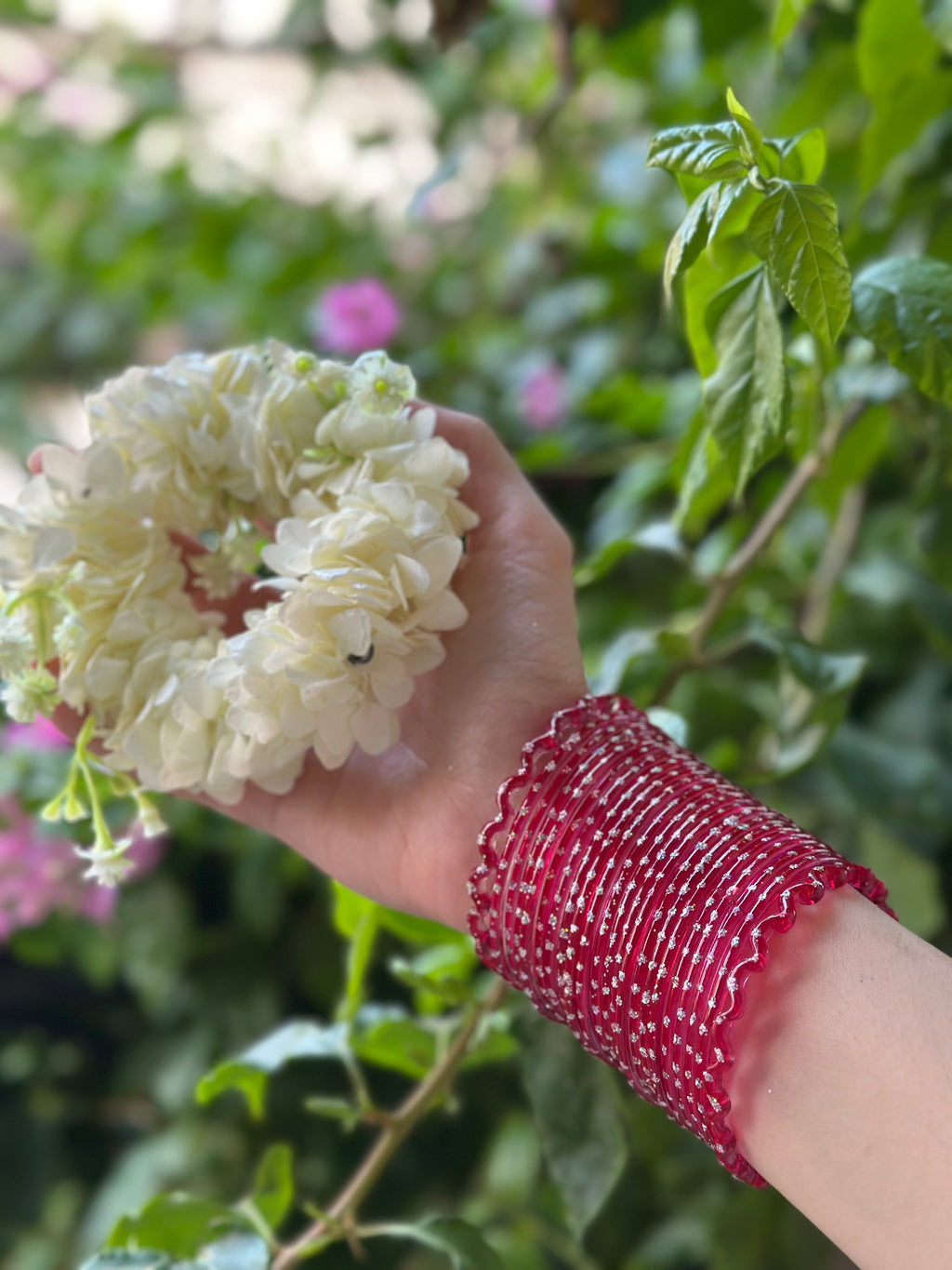 Raindrop bangle (6) red