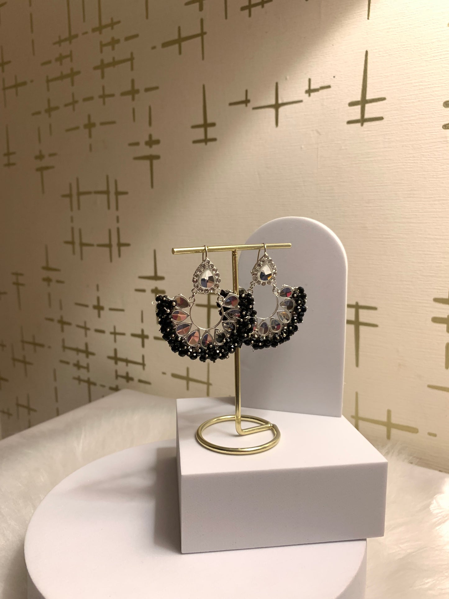 Shahi kundan Bali - Black.
