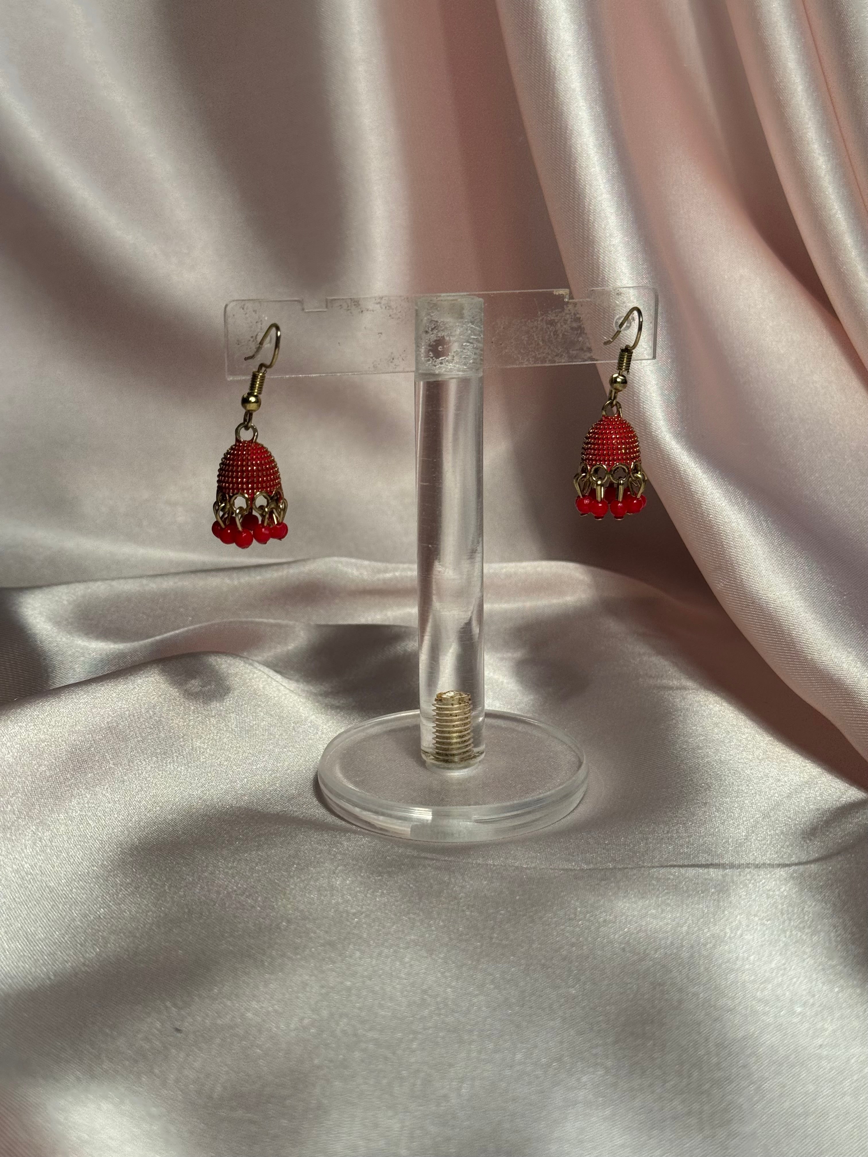 Red Jali jhumki - rozana