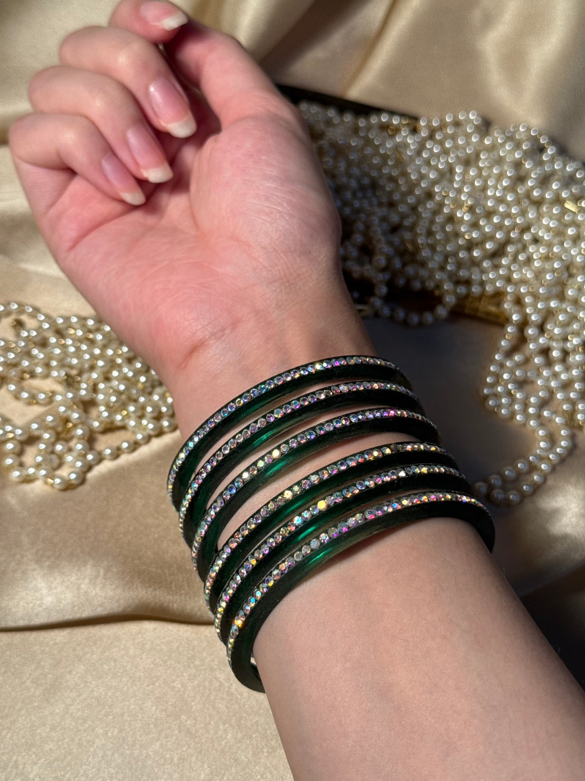Sparkle bangle-green