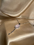 Oval Necklace Silver (Pink)