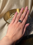 Circle Ring Silver - Black
