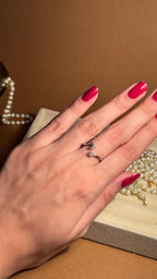 Moon silver ring