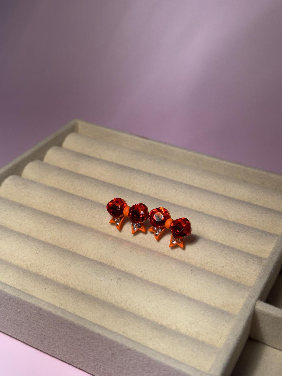 Bow Ties Studs - Orange