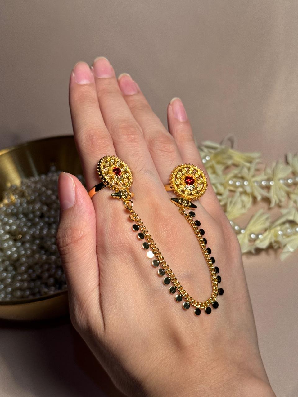Circle Sona Double Ring - Red