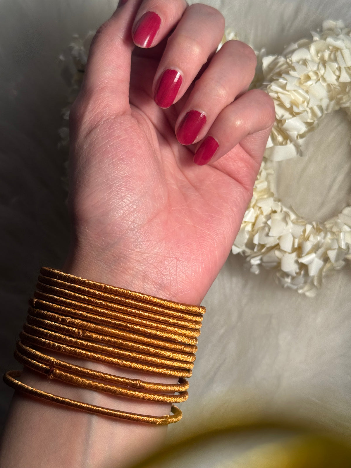 thread bangles gold