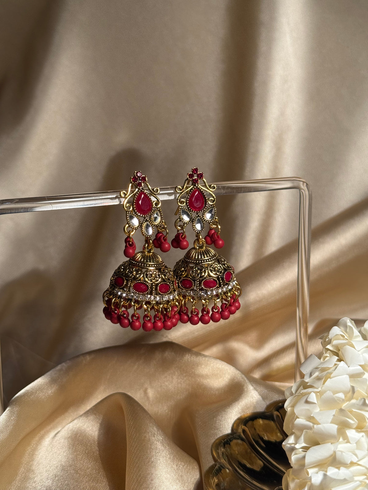 Nani ki jhumkiyan khass collection-gold and maroon