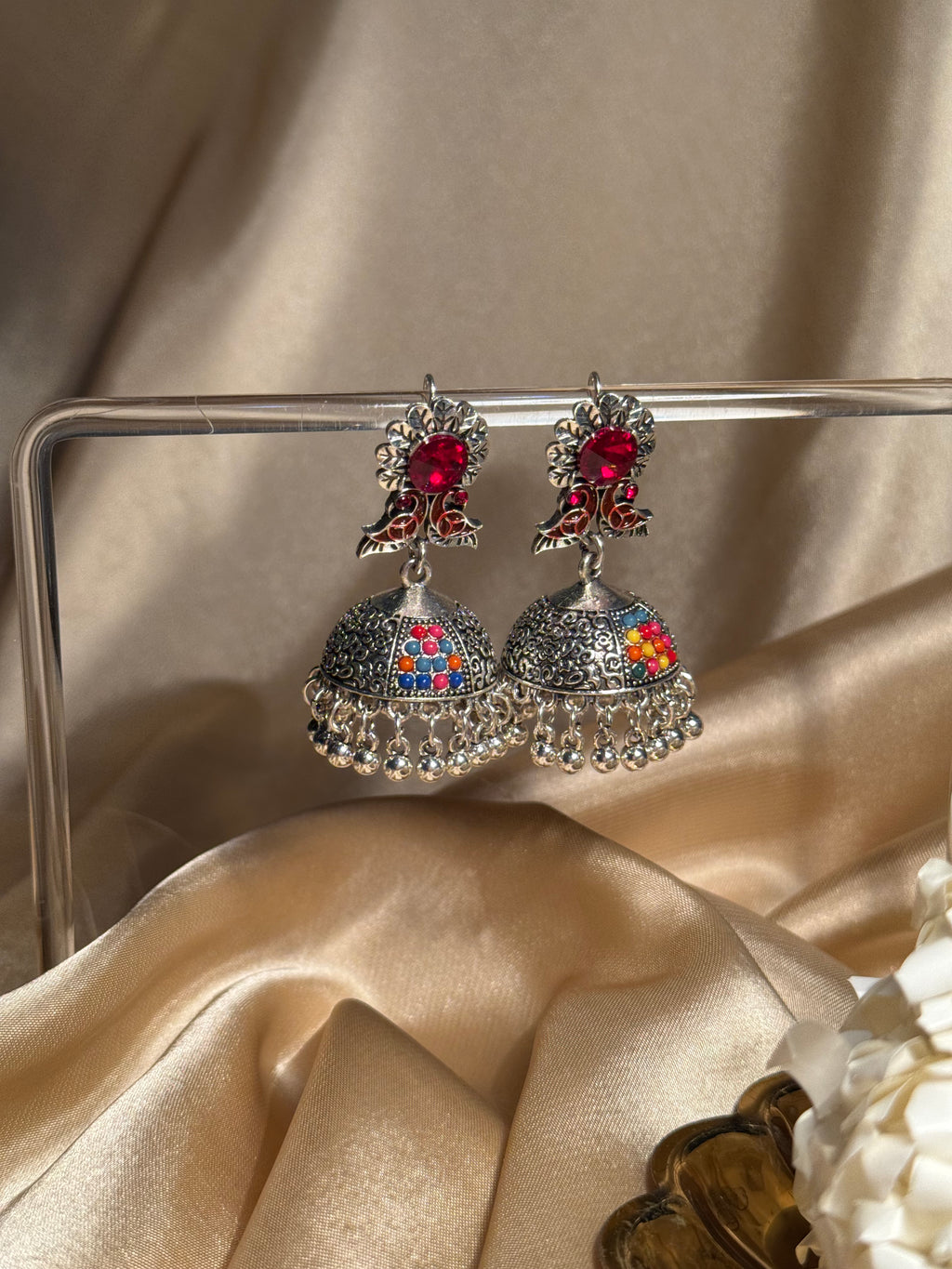 Phool chirya oxidized khass collection-silver and multi