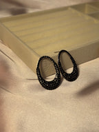 Black oval hoops- rozana