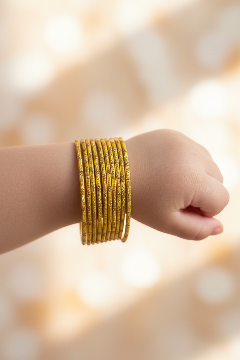 Glitter bangles yellow - (kids collection)