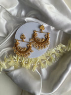 Peacock Earrings - gold brown
