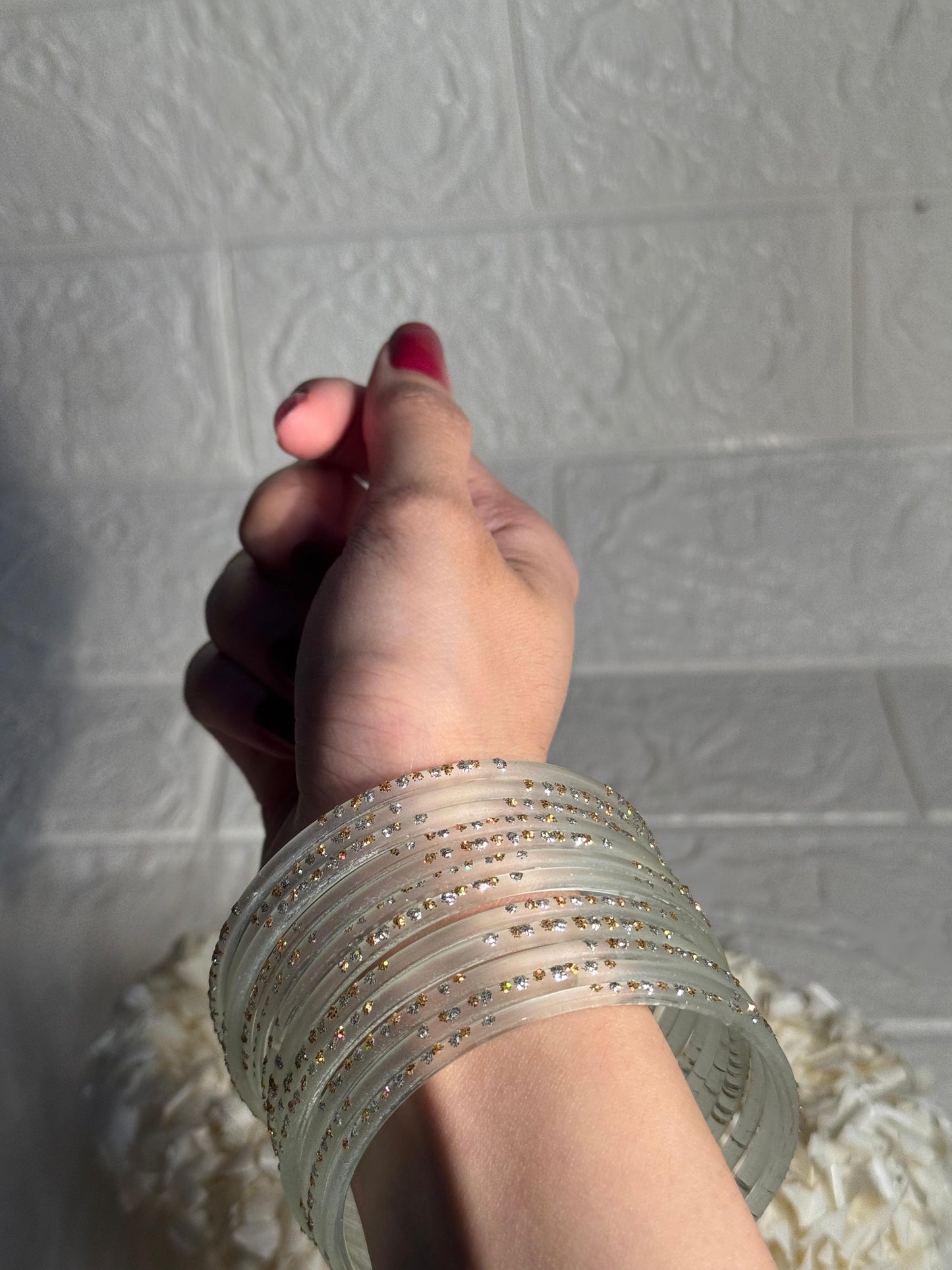 Raindrop bangle (5) - white