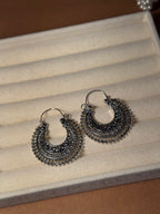 chand bali - oxidized - silver