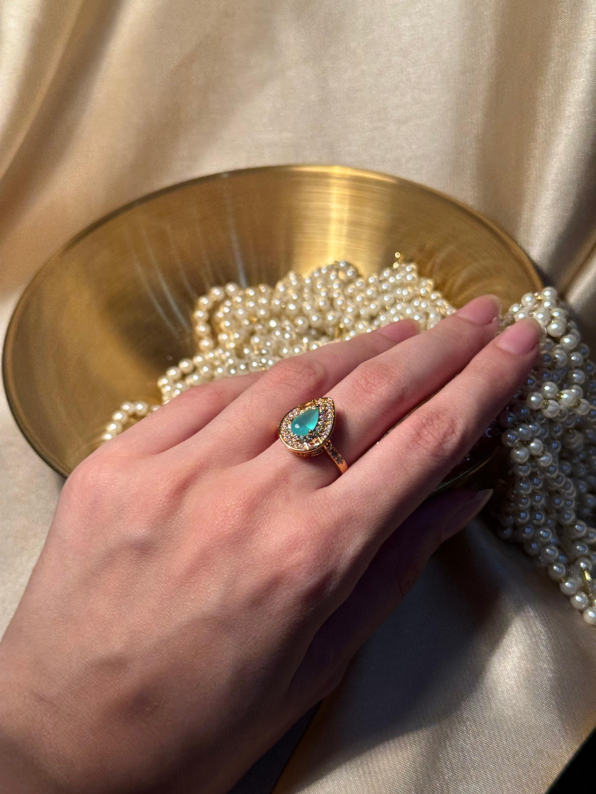 Droplet Ring Gold - Turquoise