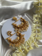 Peacock Earrings - gold brown