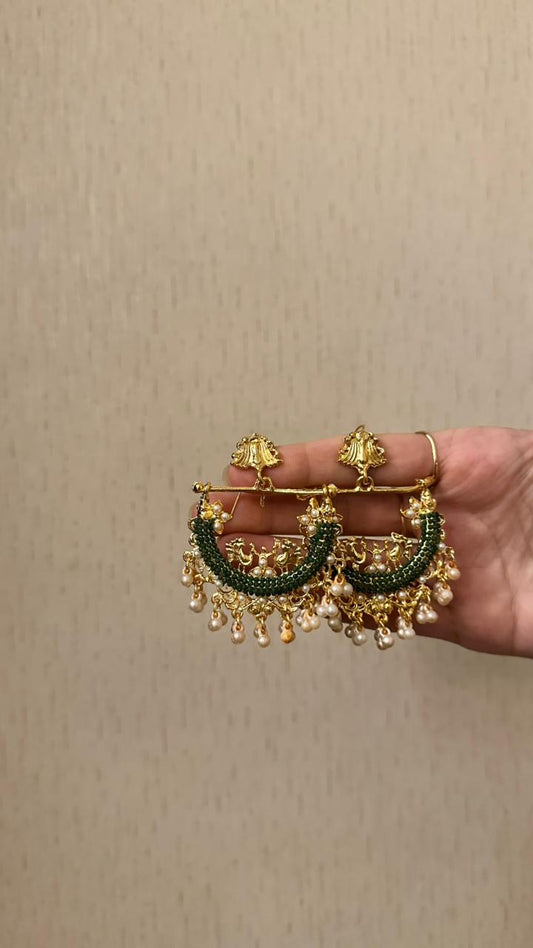 Peacock Earrings - Green