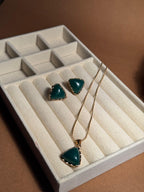 Triangle Pendant Set - Green