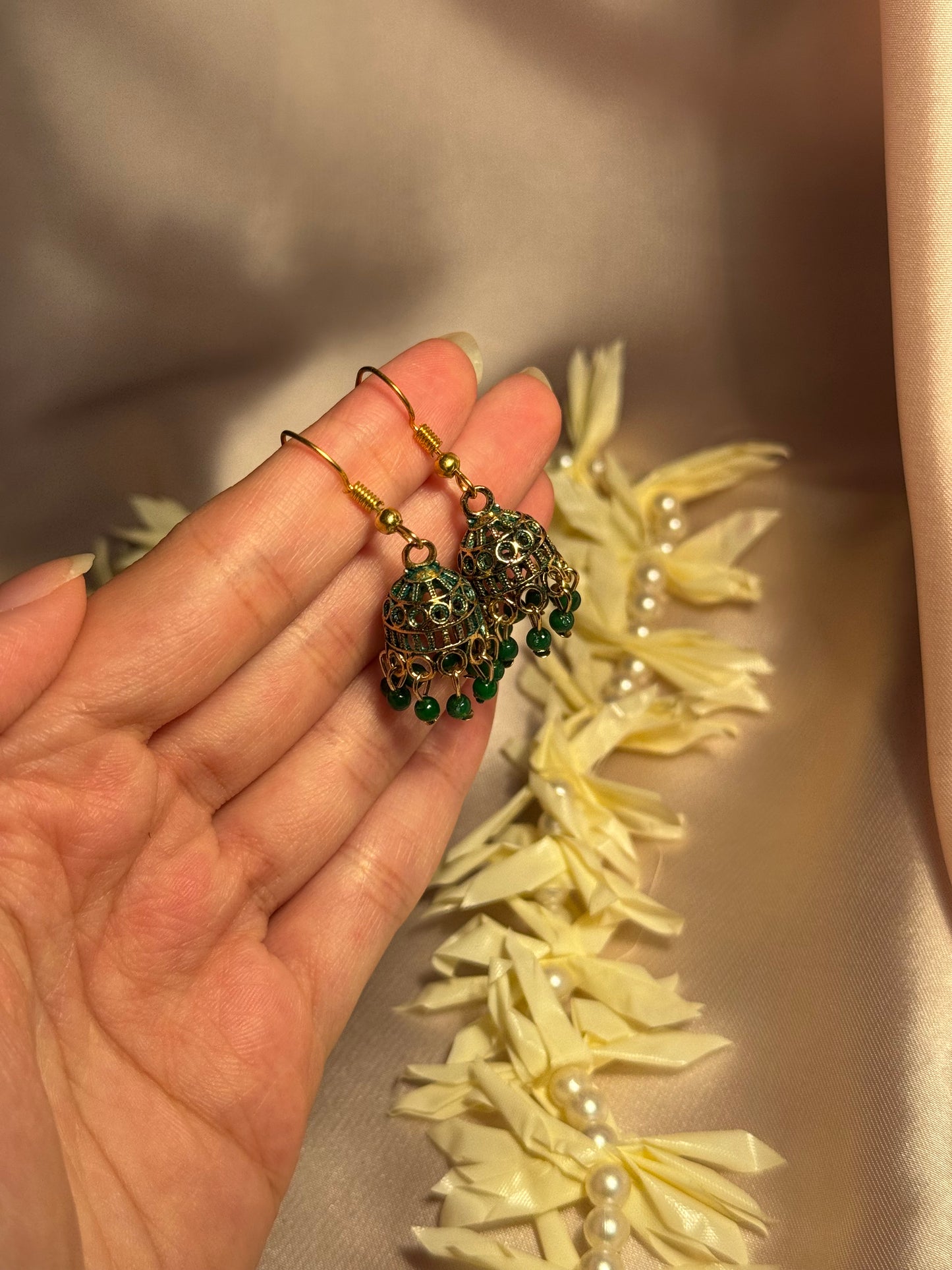 Mini jhumki green - rozana