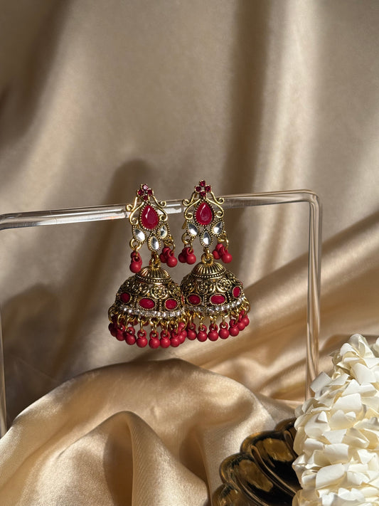Nani ki jhumkiyan khass collection-gold and maroon