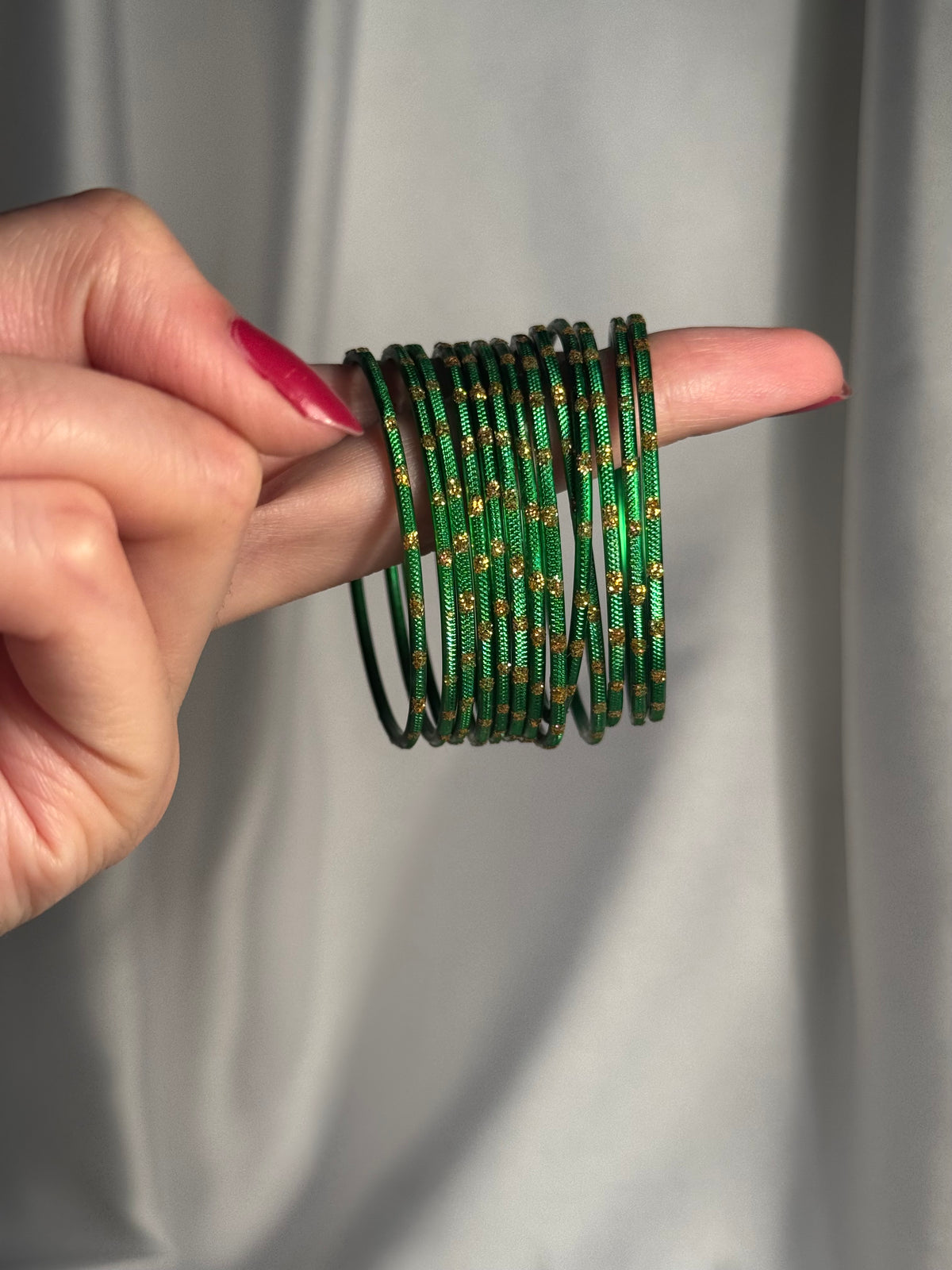 Glitter bangles green - (kids collection)