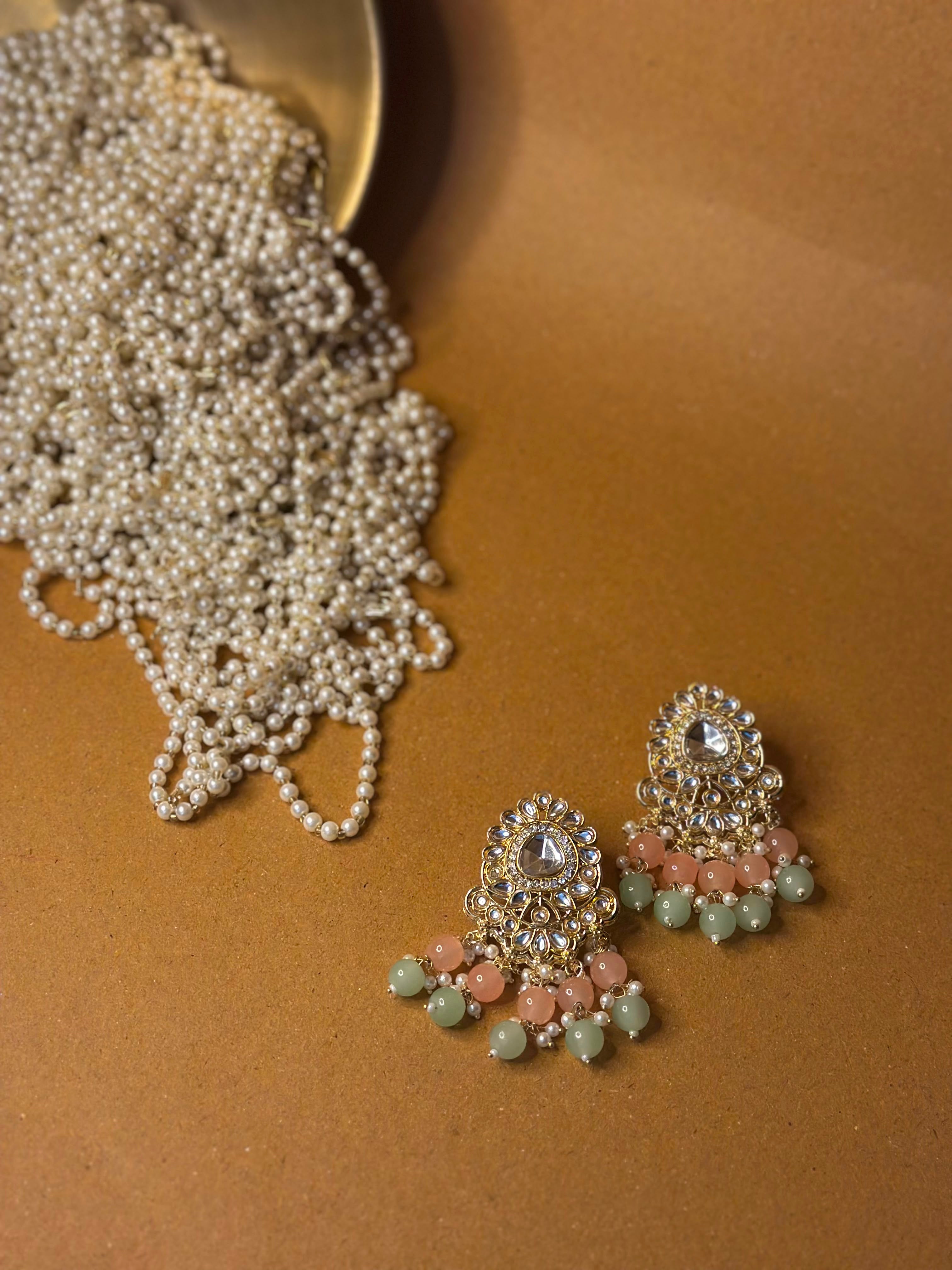 Dilnaz sea green and peach - NAZ collection